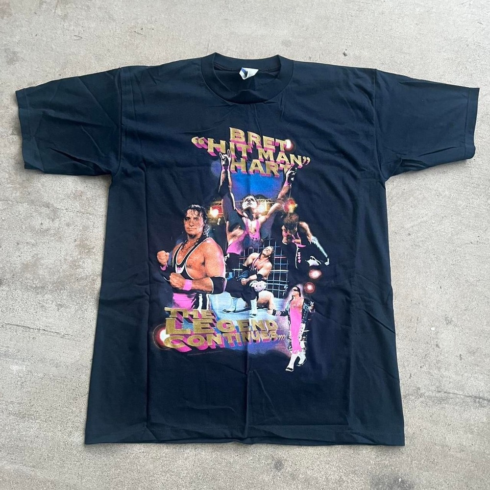 1990s Bret The Hitman Hart "The Legend Continues" WWF Graphic Shirt size XL
